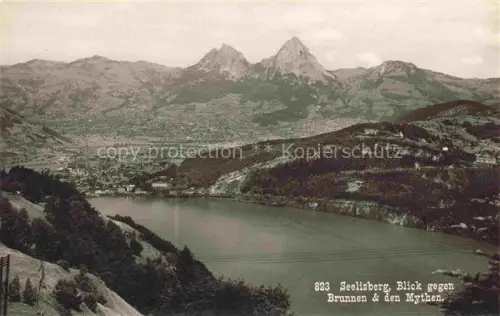 AK / Ansichtskarte Seelisberg UR Vierwaldstaettersee Brunnen Mythen Bergpanorama See Wald