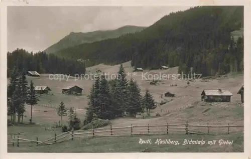 AK / Ansichtskarte Reuti-Hasliberg Reuti-Hasleberg BE Bidmialp Giebel Alm Bergwiese Wald Huetten Alpen Tanne