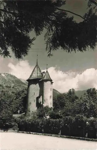 AK / Ansichtskarte SION  Sitten Seduno VS Tour-des-Sorciers Turm Baeume Berge Mittelalter