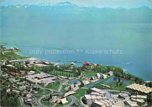 AK / Ansichtskarte LAUSANNE VD Exposition-nationale Vue-aérienne-générale Lac-Léman Alpen Pavillons Ausstellungsgelaende Luftbild