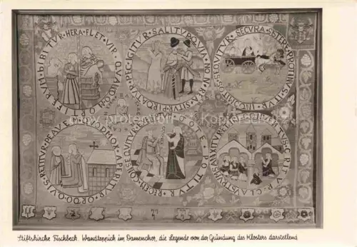 AK / Ansichtskarte Fischbeck  Weser Hessisch Oldendorf Niedersachsen Stiftskirche Wandteppich Damenchor Kloster Gruendungslegende mittelalterlich