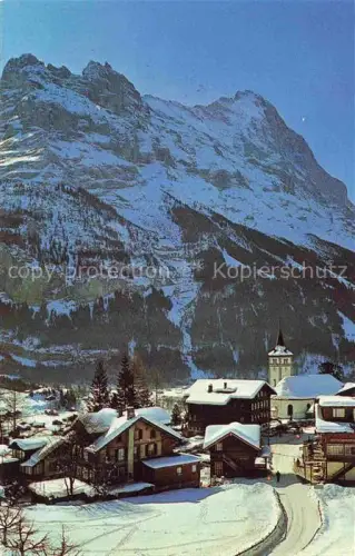 AK / Ansichtskarte Grindelwald BE Dorfpartie mit Eiger