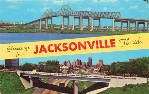 AK / Ansichtskarte Jacksonville Florida USA John E Mathews Bridge Skyline