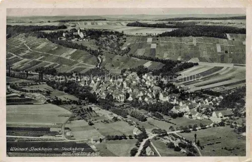 AK / Ansichtskarte Stockheim Brackenheim HEILBRONN Neckar BW Weinort Stocksberg Luftaufnahme Weinberge Kirche Felder Dorf