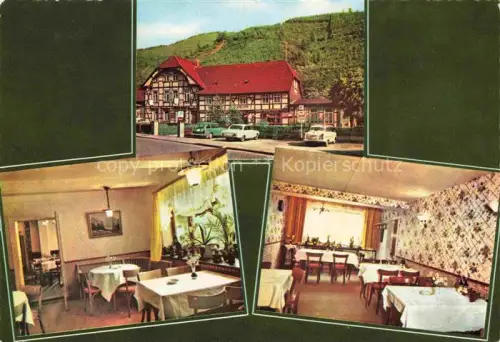AK / Ansichtskarte Bad Lauterberg Osterode Harz Niedersachsen Witte s-Hotel Bad-Lauterberg Harz Fachwerkhaus Hauptstrasse Speisesaal Garagen