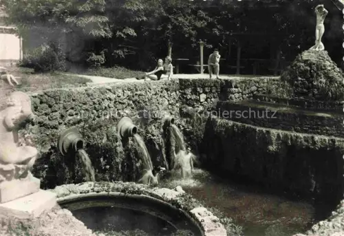 AK / Ansichtskarte Eger  Erlau Ungarn HU Strandfuerd? Strandbad Brunnen Skulpturen Amphoren Badende Park