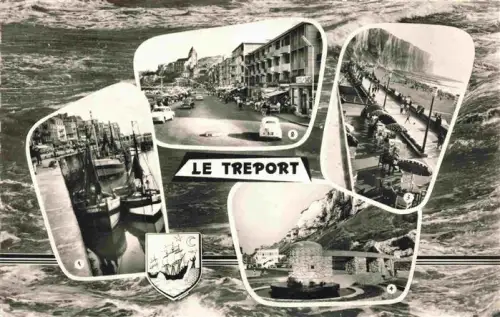AK / Ansichtskarte LE TREPORT Dieppe 76 Seine-Maritime Quai-François-I Hafen Fischerboote Falaise Promenade Casino Fontaine Télécabine