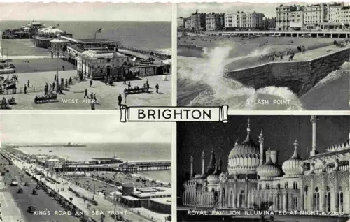 AK / Ansichtskarte East Brighton West-Pier Royal-Pavilion Kings-Road Splash-Point Seefront Meer
