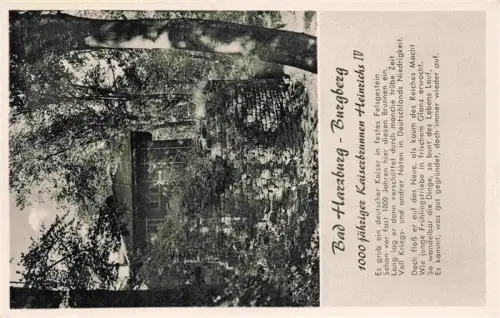 AK / Ansichtskarte BAD HARZBURG Niedersachsen Kaiserbrunnen-Heinrichs-IV Burgberg Schwebebahn-Bergstation Brunnen Ruine Wald Hoehenhotel