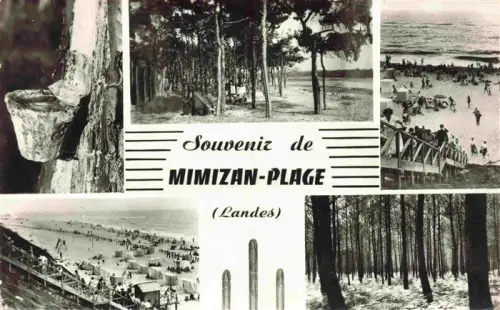 AK / Ansichtskarte Mimizan-Plage Mont-de-Marsan 40 Landes Strand Kiefernwald Harz-Ernte Camping Strandtreppe Atlantik Badeort Mehrbildkarte