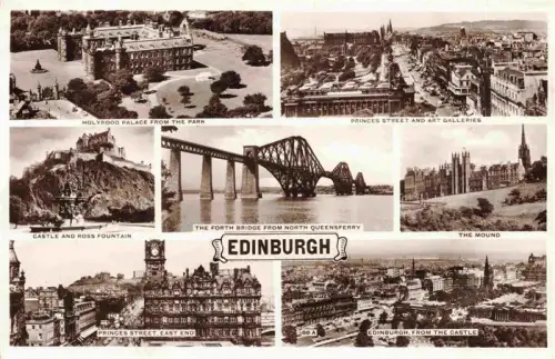 AK / Ansichtskarte EDINBURGH  SCOTLAND UK Holyrood-Palace Princes-Street Forth-Bridge Castle Ross-Fountain The-Mound Mehrbildkarte Stadtpanorama