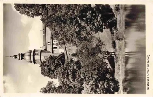 AK / Ansichtskarte Bad Berleburg NRW Fuerstliches-Schloss Schlossturm Zwiebelturm Teich Park Baeume Barock