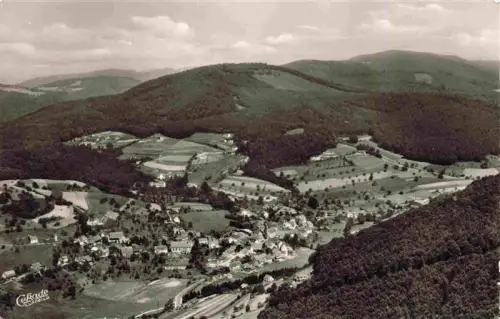 AK / Ansichtskarte Heiligkreuzsteinach Heidelberg BW Odenwald Wald Tal Dorf Felder Hugel Vogelschau