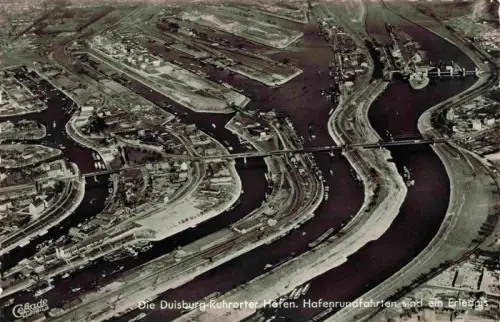 AK / Ansichtskarte DUISBURG  Ruhrort Fliegeraufnahme Hafen Rhein Ruhr Duisburg-Ruhrorter-Haefen Industrie Schiffe Kanal