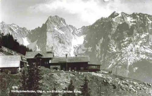 AK / Ansichtskarte Vorderkaiserfelden Kufstein Kaisergebirge Tirol AT Vorderkaiserfelden Wilder-Kaiser Berghuette Gebirge Schnee Felsen Bergmassiv