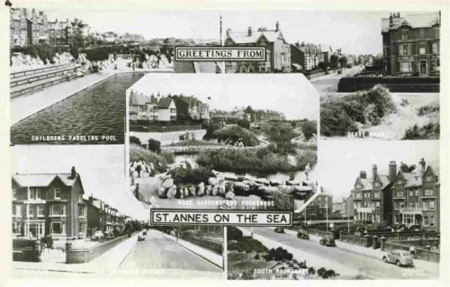 AK / Ansichtskarte St-Annes-on-the-Sea Lytham Lancashire UK Childrens-Paddling-Pool Rock-Gardens-and-Promenade South-Promenade Lytham-Avenue Badeort Seebad