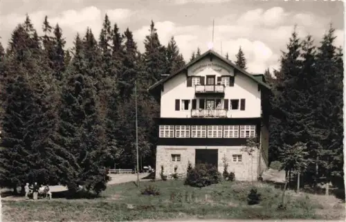AK / Ansichtskarte Fleckl Fichtelgebirge Oberwarmensteinach Bayern FGV-Unterkunftshaus Fleckl-Ochsenkopf Fichtelgebirge Wald Ferienhaus