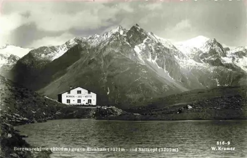AK / Ansichtskarte Bergerseehuette 2200m Praegraten Tirol AT Berger-See-Huette Elchham Sailkopf Bergsee Gebirge Schnee Bergpanorama Alpenhuette