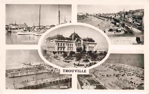 AK / Ansichtskarte TROUVILLE -SUR-MER 14 Calvados Le-Casino Port Quai Piscine Plage Segelschiff Strand Mehrbildkarte