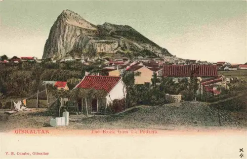 AK / Ansichtskarte GIBRALTAR Gibilterra The-Rock La-Pedrera Felsen Stadtansicht Haeuser Vegetation