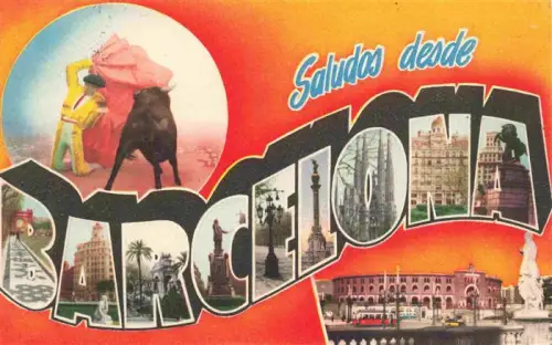 AK / Ansichtskarte BARCELONA Cataluna ES Sagrada-Familia Stierkampf Plaza-de-Toros Kolumbus-Denkmal Promenade Mehrbildkarte