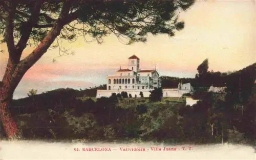 AK / Ansichtskarte Vallvidrera Barcelona ES Villa-Juana Vallvidrera Villa Pinie Huegel Meer
