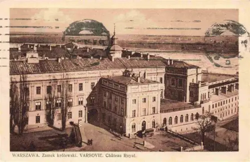 AK / Ansichtskarte WARSZAWA Warschau PL Zamek-Królewski Koenigsschloss Weichsel Stadtansicht Tuerme Vogelperspektive