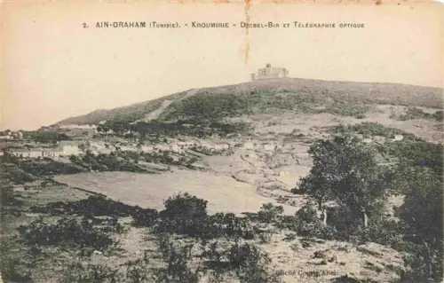 AK / Ansichtskarte Ain Draham Tunesie Kroumirie Djebel-Bir Telegraphie-optique Berglandschaft Dorf Huegel