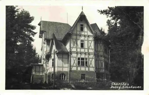 AK / Ansichtskarte Dolny Smokovec Vysoke Tatry Poprad SK Charitas Villa Fachwerk Wald Hohe-Tatra Kurort
