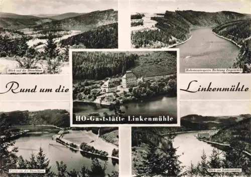 AK / Ansichtskarte Hohenwarte Saaletalsperre Saalfeld-Rudolstadt Thueringen Linkenmuehle HO-Gaststaette Hohenwarte-Talsperre Saale Stausee Droschkau Ziegenrueck Wald