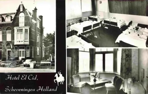 AK / Ansichtskarte SCHEVENINGEN Zuid-Holland NL Hotel-El-Cid Badhuisweg Hotelgebaeude Restaurant Sitzraum Innenansicht