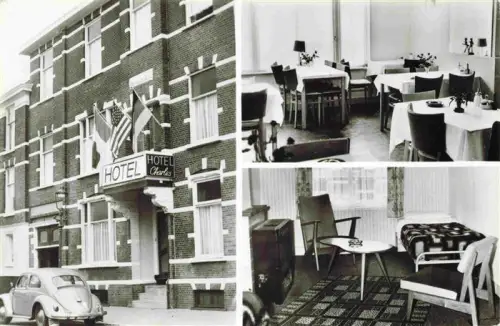 AK / Ansichtskarte SCHEVENINGEN Zuid-Holland NL Hotel-Charles Maaswijkstraat Hotelgebaeude VW-Kaefer Restaurant Zimmer