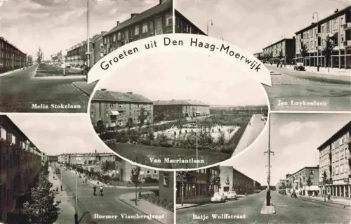 AK / Ansichtskarte Moerwijk DEN HAAG La Haye NL Melis-Stokelaan Jan-Luykenlaan Van-Maerlantlaan Roemer-Visscherstraat Betje-Wolffstraat Wohngebiet