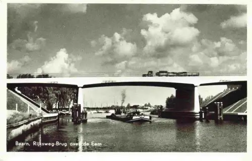 AK / Ansichtskarte Baarn Utrecht NL Rijksweg-Brug Eem Fluss Bruecke Schiff Hafen