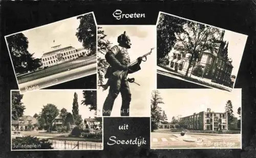 AK / Ansichtskarte Soestdijk Baarn NL Groeten-uit-Soestdijk Paleis Gemeentehuis Julianaplein Christoffel-Pullman Braambaye Mehrbildkarte