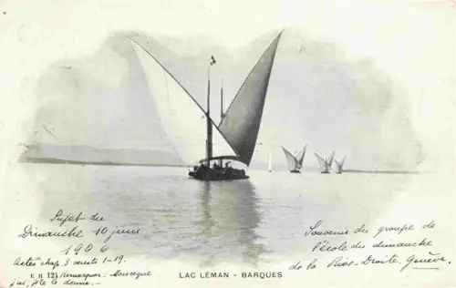 AK / Ansichtskarte GENEVE Genf GE Lac-Léman Segelboote Barques Segelregatta See