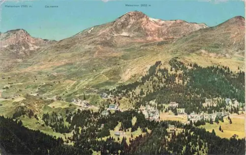 AK / Ansichtskarte AROSA GR Plattenhorn Weisshorn Carmenna Panorama Alpenlandschaft Berghotel Wald handkoloriert