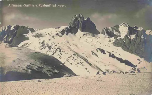 AK / Ansichtskarte Seealpsee 1139m Saentis Appenzell IR Altmann Saentis Rostenfirst Winterlandschaft Schnee Felsgipfel Bergpanorama