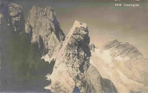 AK / Ansichtskarte Lisengrat 2504m Altmann Saentis Appenzell IR Lisengrat Felsgrat Bergkamm Saentis Felsen Schnee Bergsteiger