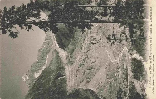 AK / Ansichtskarte Argentiere Argentieres Glacier d 74 Haute-Savoie Glacier-d Argentière Aiguille-du-Chardonnet Gletscher Fichte Bergtal Geroell