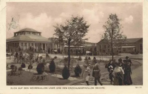 AK / Ansichtskarte BERN BE Wehrpavillon Erziehungspavillon Landes-Ausstellung Ausstellungsgelaende Besucher Schmalspurbahn