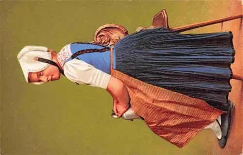 AK / Ansichtskarte Knonau ZH Knonaueramt Burefeufi Tracht Maedchen Haube Schuerze Stickerei Bauerntracht