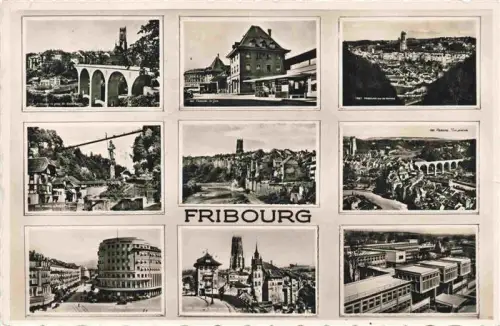 AK / Ansichtskarte FRIBOURG  FR Viadukt Bahnhof Kathedrale Stadtansicht Mehrbildkarte Sarine Zaehringerbruecke