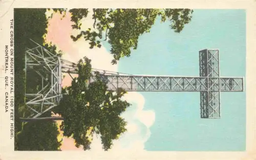 AK / Ansichtskarte Mount Royal MONTREAL QUEBEC Canada Mount-Royal Kreuz Stahl Baeume Huegel