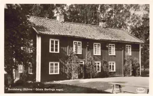 AK / Ansichtskarte Sunne Varmlands Lan Sweden Sundsberg Bjoerne Goesta-Berlings-saga Bauernhof Holzhaus Birken