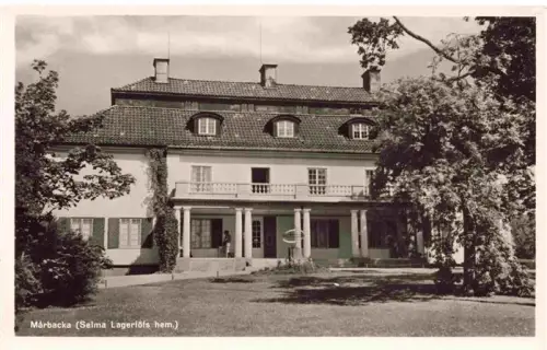 AK / Ansichtskarte Marbacka Sweden Maerbacka Herrenhaus Selma-Lagerloef Villa Saeulenportal Balkon Baeume Rasen
