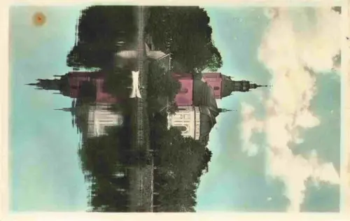 AK / Ansichtskarte Askersund Landsfoersamlingens-kyrka Kirche See Spiegelung Boot Baeume Turm