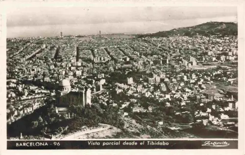 AK / Ansichtskarte BARCELONA Cataluna ES Tibidabo Stadtpanorama Hafen Observatorium Huegel Meer