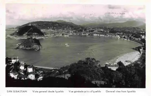 AK / Ansichtskarte SAN SEBASTIAN  DONOSTIA Saint-Sebastien Pais Vasco ES Bucht La-Concha Igueldo Stadtpanorama Strand Insel Berg Meer