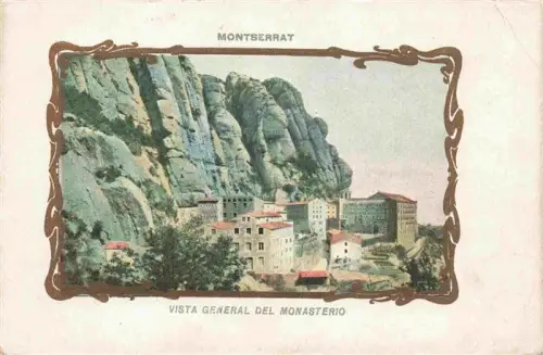 AK / Ansichtskarte Montserrat Kloster BARCELONA Cataluna ES Kloster Felsen Berg Gebaeude Wald